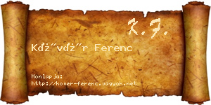 Kövér Ferenc névjegykártya