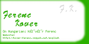ferenc kover business card